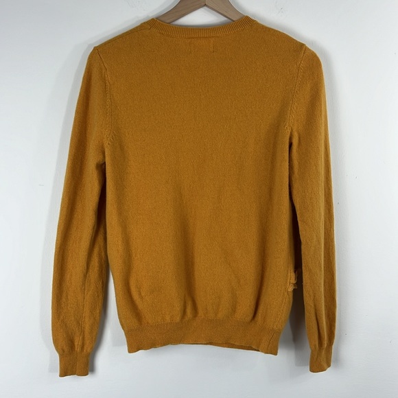 Sezane Andreas Yellow Wool Cashmere Ruffle Pullover Sweater Womens Size M - Picture 2 of 8